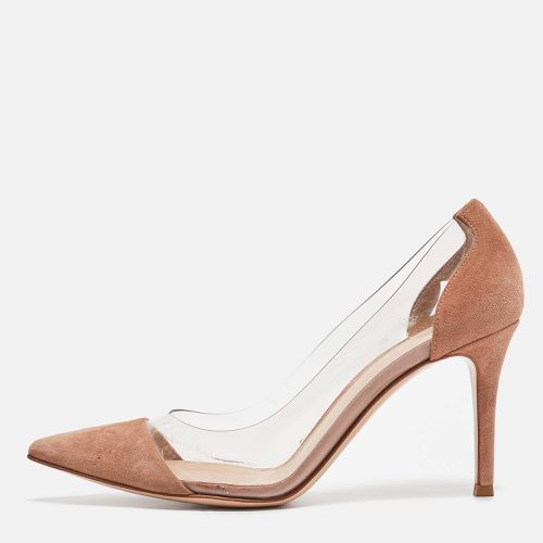 Suede Leather And PVC Plexi Pointed Toe Pumps Size 36.5 - Gianvito Rossi - Modalova