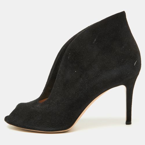 Suede Vamp Peep Toe Ankle Booties Size 38.5 - Gianvito Rossi - Modalova