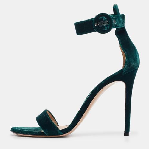 Velvet Portofino Ankle Strap Sandals Size 41 - Gianvito Rossi - Modalova