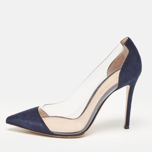 Suede and PVC Plexi Pointed Toe Pumps 39 - Gianvito Rossi - Modalova