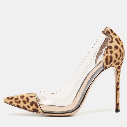 Brown Animal Print Calf Hair and PVC Plexi Pumps Size 40 - Gianvito Rossi - Modalova