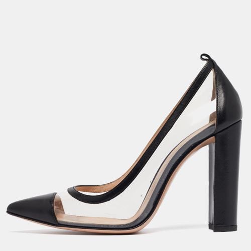 Leather and PVC Plexi Block Heel Pumps Size 39 - Gianvito Rossi - Modalova