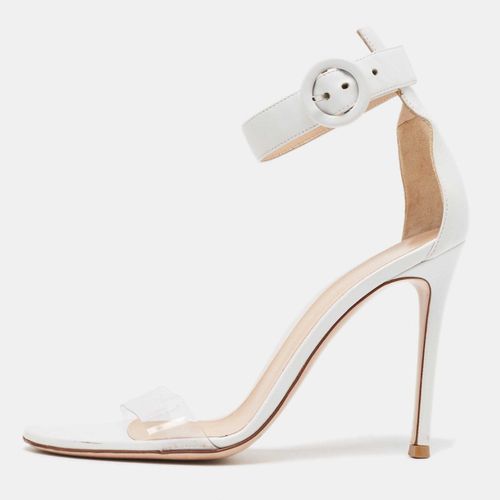 Transparent Leather and PVC Open Toe Ankle Strap Sandals Size 37.5 - Gianvito Rossi - Modalova