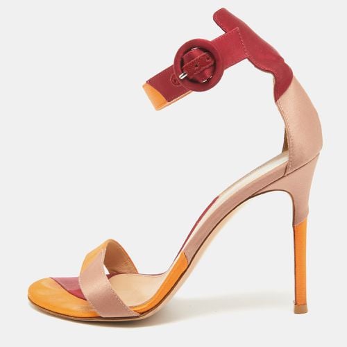 Satin Ankle Strap Open Toe Sandals Size 38 - Gianvito Rossi - Modalova