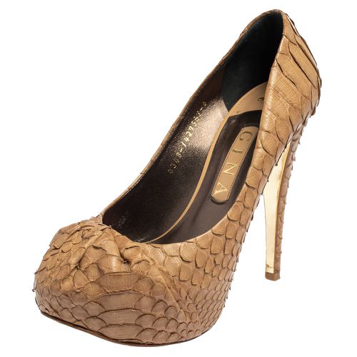 Python Leather Elle Platform Pumps Size 39 - Gina - Modalova