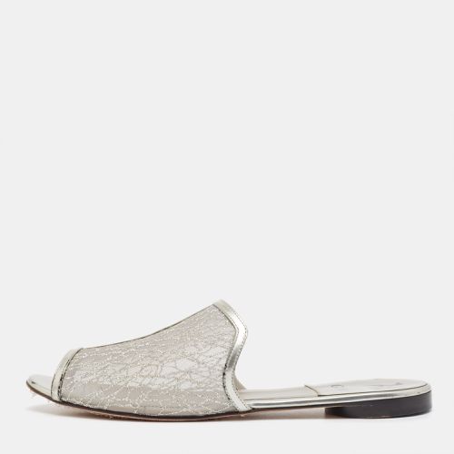 Grey Glitter Mesh Flat Slides Size 40.5 - Gina - Modalova