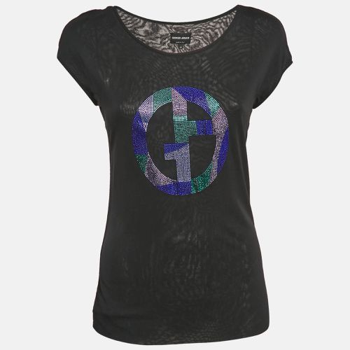 Rhinestone Embellished Jersey T-Shirt M - Giorgio Armani - Modalova