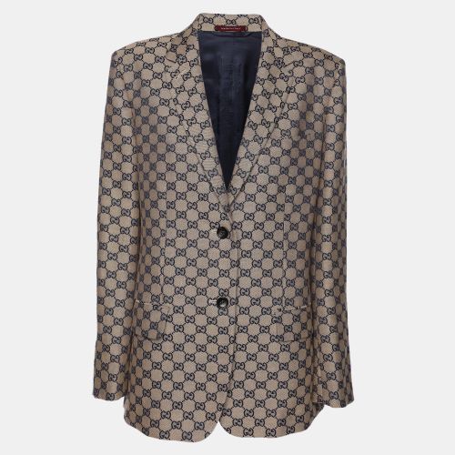 Blue GG Linen Blend Blazer M - Gucci - Modalova