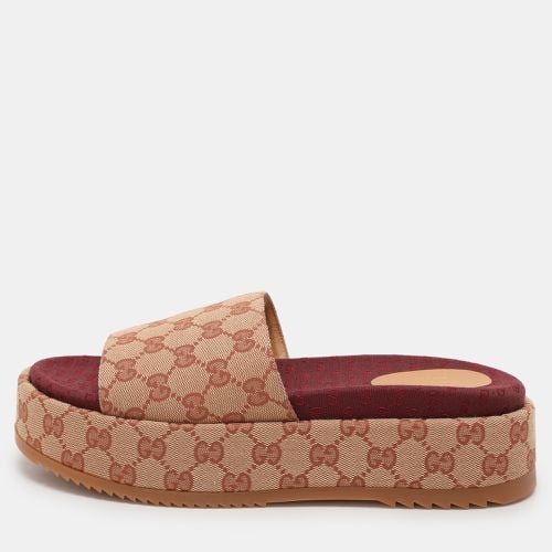 GG Monogram Canvas Angelina Platform Slide Sandals Size 41 - Gucci - Modalova