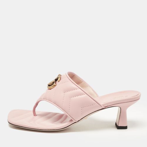 Matelassé Leather GG Marmont Thong Sandals Size 37 - Gucci - Modalova