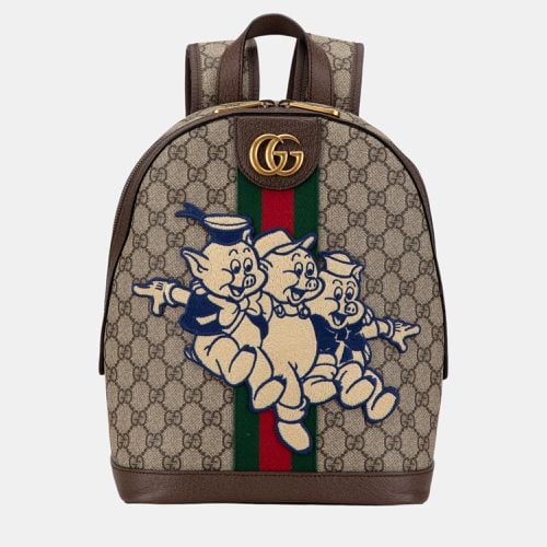 Brown GG Supreme Ophidia Three Little Pigs Backpack - Gucci - Modalova