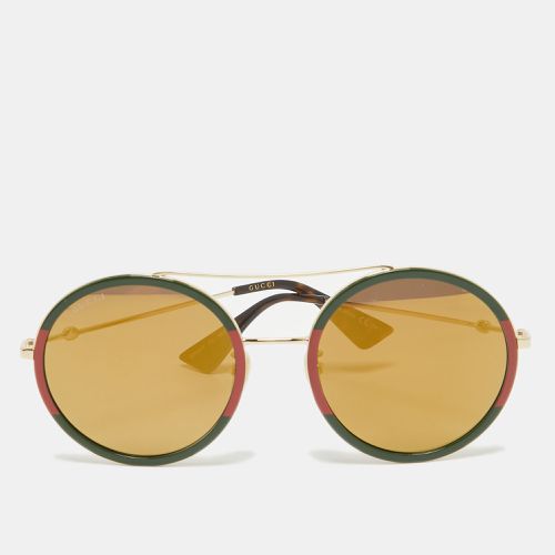 Red Mirrored GG0061S Round Sunglasses - Gucci - Modalova