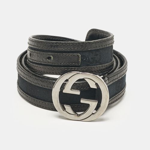 GG Canvas and Leather Interlocking G Belt 80CM - Gucci - Modalova