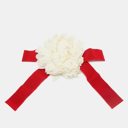 Cream/Red Silk Floral Pin Brooch - Gucci - Modalova