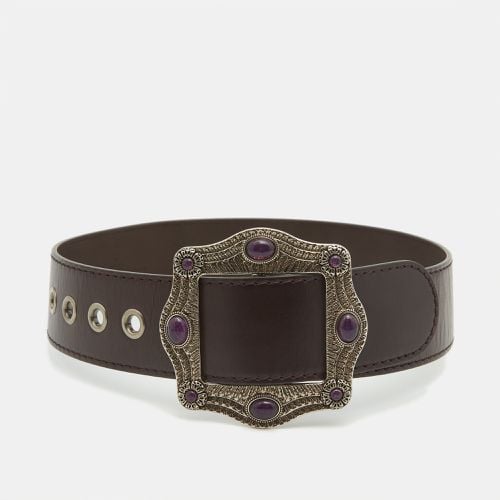 Dark Leather Embellished Buckle Belt 65CM - Gucci - Modalova