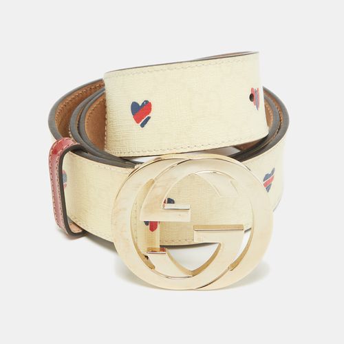 Red GG Supreme Canvas Interlocking G Buckle Belt 90CM - Gucci - Modalova