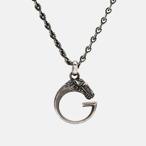 Horse Head 'G' Sterling Pendant Necklace - Gucci - Modalova