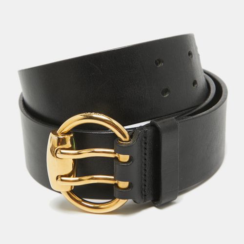 Leather Horsebit Round Buckle Belt 95CM - Gucci - Modalova