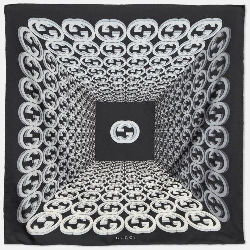 White GG Printed Silk Scarf - Gucci - Modalova