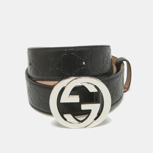 Ssima Leather Interlocking G Buckle Belt 85 CM - Gucci - Modalova