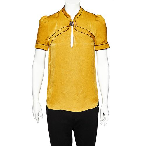 Mustard Silk Contrast Trim Top M - Gucci - Modalova