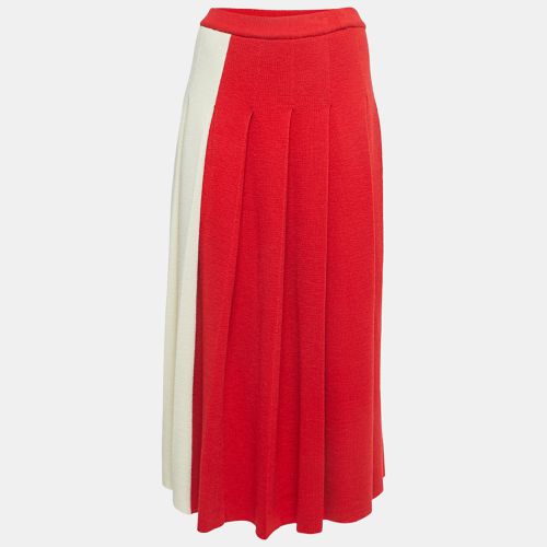 Red Wool Elasticized Waist Pleated Midi Skirt S - Gucci - Modalova