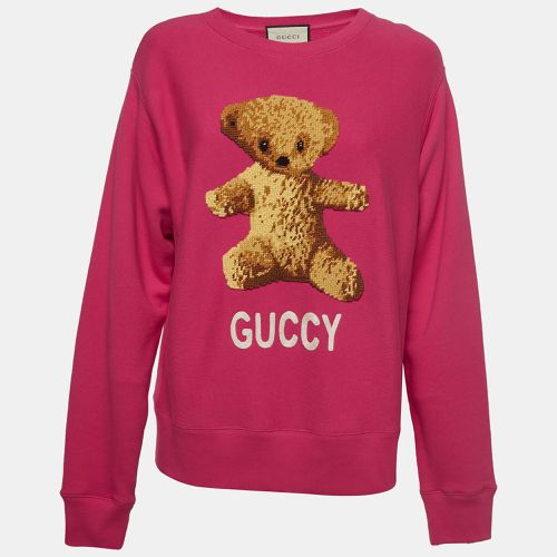 Cotton Knit Embroidered Teddy Sweatshirt M - Gucci - Modalova