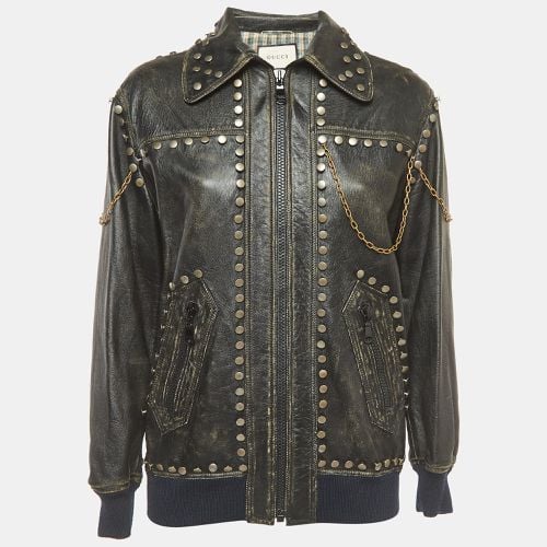 Studded Vintage Style Leather Jacket M - Gucci - Modalova