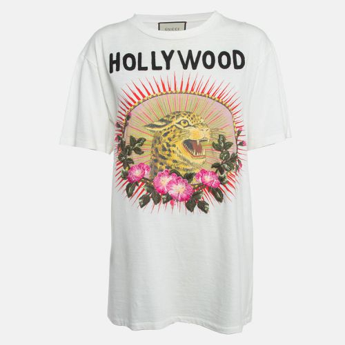 Printed Cotton Applique Detail T-Shirt S - Gucci - Modalova