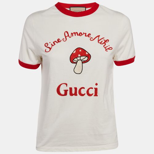 Embroidered Cotton Sine Amore Nihil T-Shirt L - Gucci - Modalova