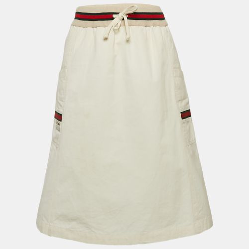 Web Stripe Trim Cotton Knee Length Skirt M - Gucci - Modalova