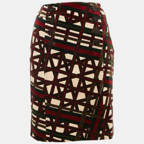 Red Printed Velvet Pencil Skirt M - Gucci - Modalova