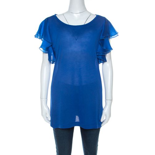 Jersey and Silk Ruffled Sleeve Top S - Gucci - Modalova