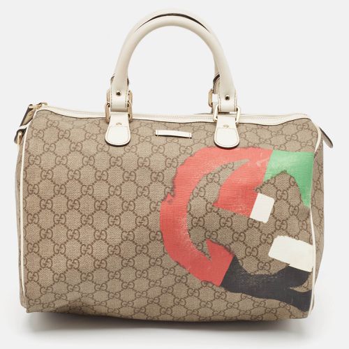 Beige GG Supreme Canvas Medium Italian GG Flap Boston Bag - Gucci - Modalova