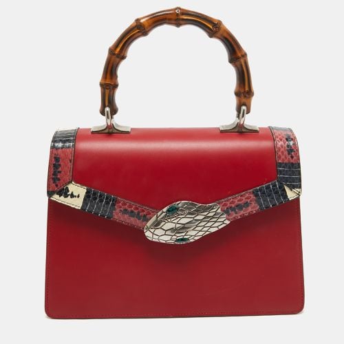 Leather and Snakeskin Lilith Top Handle Bag - Gucci - Modalova