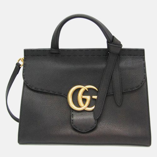 Leather GG Marmont Top Handle Bag - Gucci - Modalova