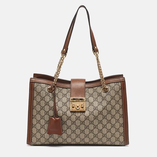 Beige GG Supreme Canvas Medium Padlock Shoulder Bag - Gucci - Modalova