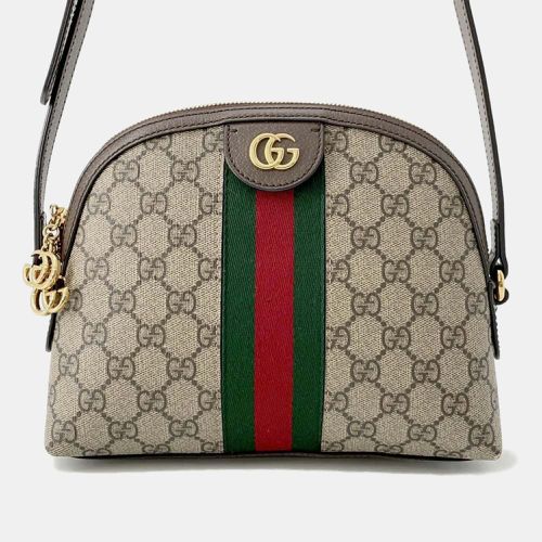 Brown Canvas Leather GG Supreme Ophidia Web Bag - Gucci - Modalova