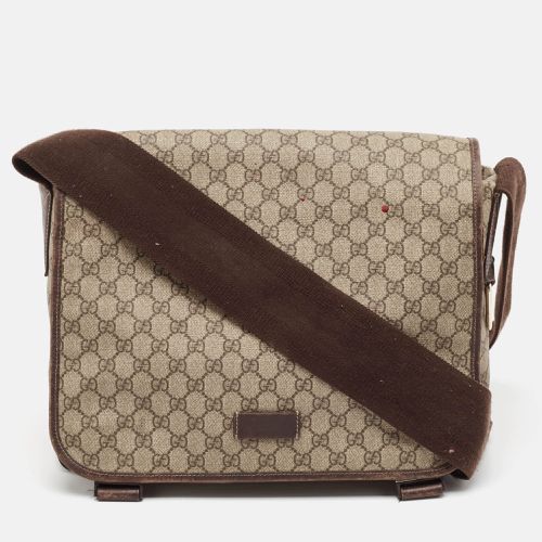 Brown GG Supreme Canvas and Leather Diaper Messenger Bag - Gucci - Modalova