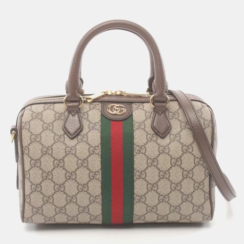 Brown Multicolor Coated Canvas Leather Ophidia GG Supreme Small Handbag - Gucci - Modalova