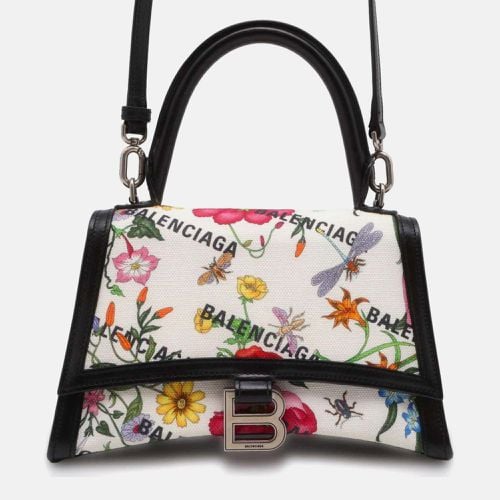 X Balenciaga Black White Flora Hourglass Small Handbag - Gucci - Modalova