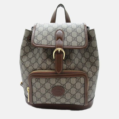 Brown Canvas GG Supreme Backpack - Gucci - Modalova