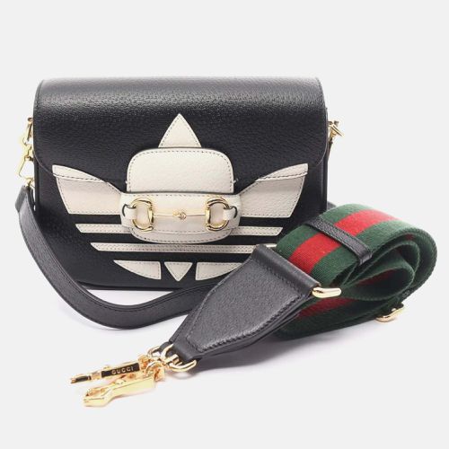 X Adidas White Leather Horsebit 1955 Shoulder Bag - Gucci - Modalova