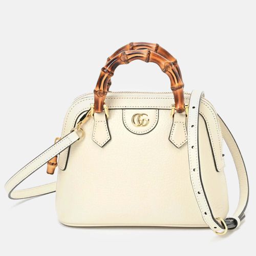 Ivory Leather Bamboo Diana Tote Bag - Gucci - Modalova