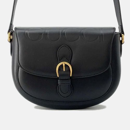 Embossed buckle leather shoulder bag - Gucci - Modalova