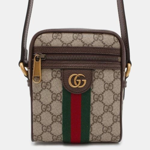 Brown GG Canvas Leather GG Supreme Offdia Shoulder Bag - Gucci - Modalova