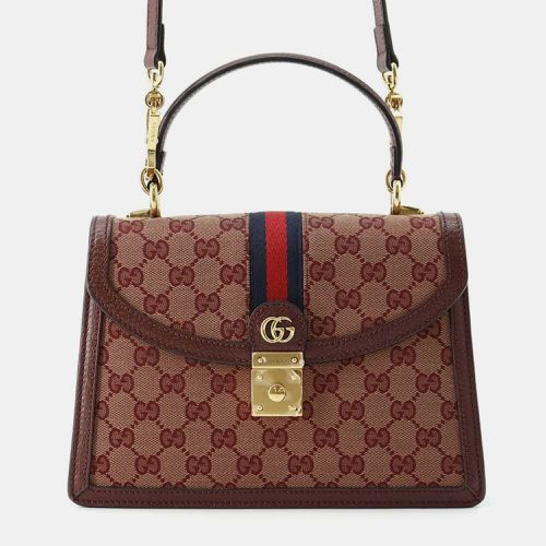 Bordeaux Canvas Leather Offdia Shoulder Bag - Gucci - Modalova