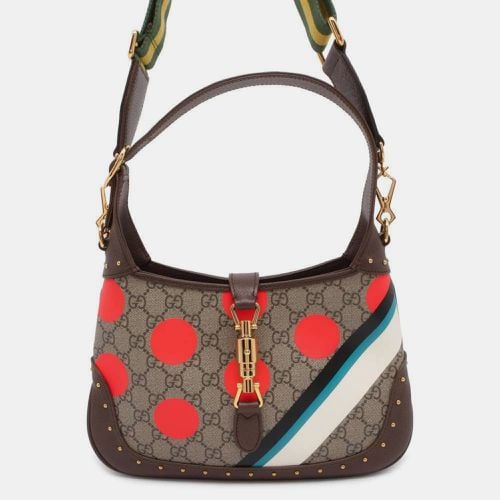 Dark Brown/Multicolor PVC Leather Jackie 1961 Geometric Print Small Shoulder Bag Size Small - Gucci - Modalova