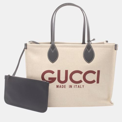 Navy Bordeaux Canvas Leather Printed Bag - Gucci - Modalova