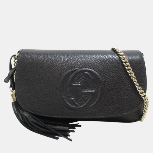 Leather Chain Shoulder Bag - Gucci - Modalova